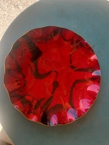 Deco Art Oval Pigskin Glass Dish  Made In Mexico - Picture 1 of 8