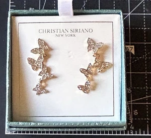 "Pendientes colgantes Christian Siriano mariposa 2"" nuevos en caja" - Imagen 1 de 5
