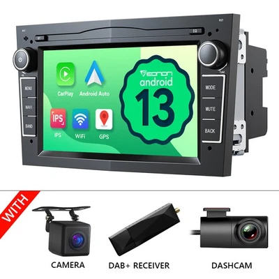 DAB+ Android 13 Autoradio GPS Navi RDS Für Opel Astra H Corsa C D Zafira Carplay - Bild 1 von 4
