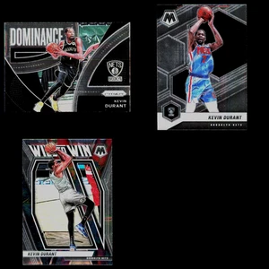 Kevin Durant Lot 3 Basketball Cards Brooklyn Nets 2021-22 Prizm Dominance Mosaic - Picture 1 of 7