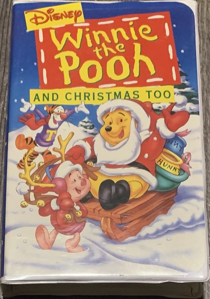 RARE! Clamshell Disney Winnie The Pooh And Christmas Too VHS Holiday VERY GOOD!! - Image 1 of 4