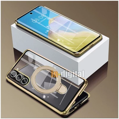 360 Magnetic Case for Samsung Galaxy S25 FE Cover Privacy Anti Peep Ring Stand - Image 1 of 4