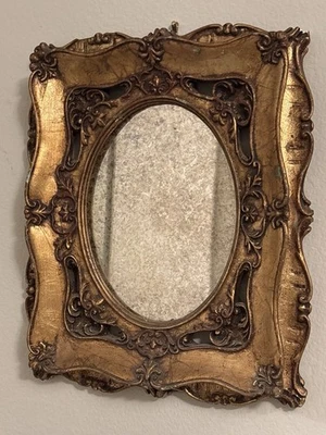 Vintage Solid Wood Ornate Gold Gilt Wall Mirror – Baroque / Rococo Oval Inner Fr - Image 1 of 4