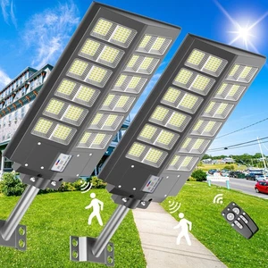 Solar Parking Lot Lights,8000W Solar Street Light 480000LM Dusk to Dawn Stree... - Picture 1 of 4