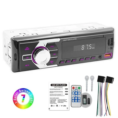 Autoradio 1 DIN TF BT Bluetooth Freisprecheinrichtung Fernbedienung USB AUX-IN - Bild 1 von 4
