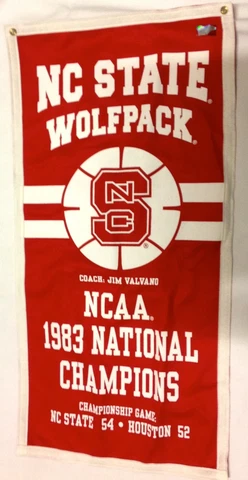 NC State Wolfpack 1983 NCAA Jim Valvano Basketball Banner Cover