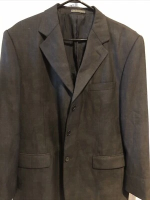 Auténtico abrigo gris con botones Giorgio Armani para hombre 100 % lana talla 50B Foto 1 de 4