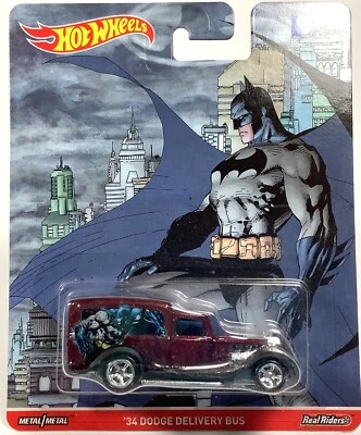 风火轮 DC 漫画蝙蝠侠 '34 道奇送货巴士压铸汽车流行文化 1: 64 — 第 1/4 张图片