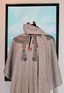 Mid Century 60's/70's Wool MayanAztec Cape Coat Sz M/L - Picture 1 of 12
