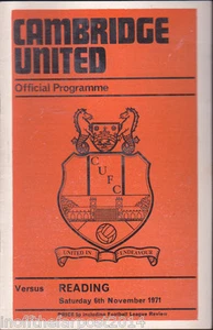 Cambridge United 1971/72 lectura en V 06-11-1971 división 4 - Imagen 1 de 1