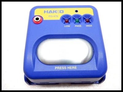 Testador de alça de pulso HAKKO FG470-81 ESD tipo bateria pulseira antiestática Japão - Imagem 1 de 3