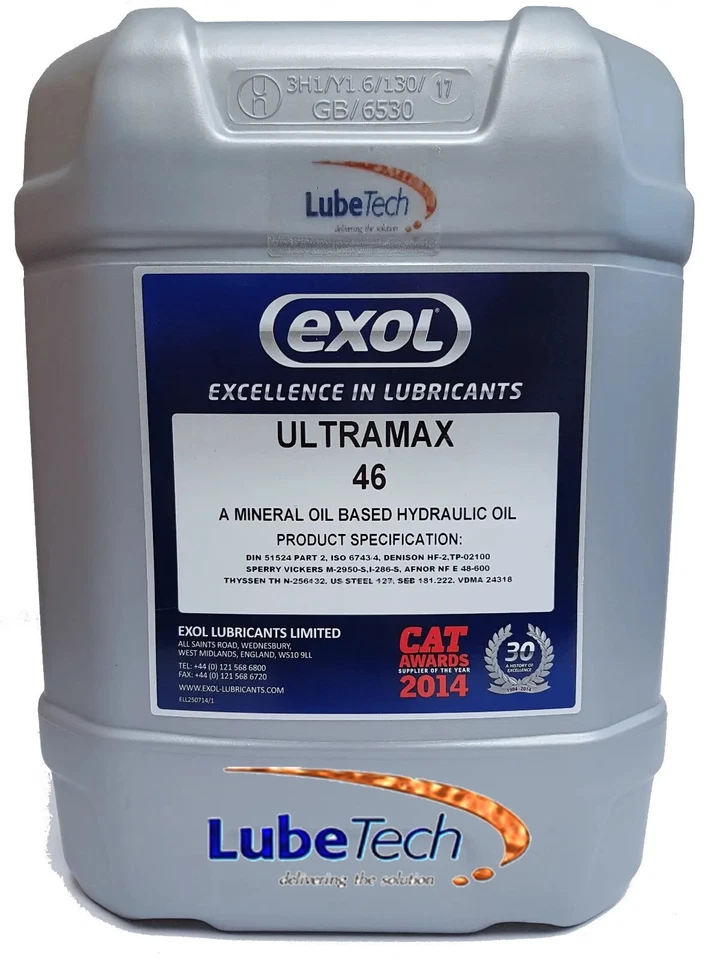 EXOL PREMIUM HYDRAULIC OIL 46 QUALITY FLUID 20 LTR DELIVERY TO HIGHLANDS & ISLES