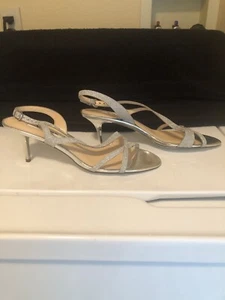 Nina Silver Sparkle Heels - Picture 1 of 4