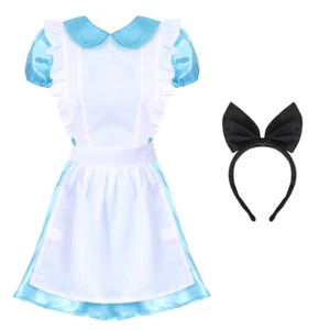 LADIES ALICE DRESS COSTUME FAIRYTALE STORYBOOK WORLD BOOK DAY MOVIE FANCY DRESS - Picture 1 of 7