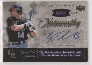 2007 Upper Deck Premier Noteworthy Gold /25 Troy Tulowitzki Rookie Auto RC