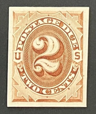 Travelstamps: US Stamps Scott #J2p4 - 2¢ Proof on Card Mint NGAI NH - Image 1 of 4