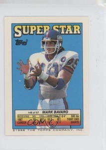 1988 Topps Super Star Sticker Back Cards Mark Bavaro Dan Marino ( 226) HOF