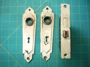 TRUE VINTAGE ALL BRASS MORTISE AND FACEPLATES - Picture 1 of 7