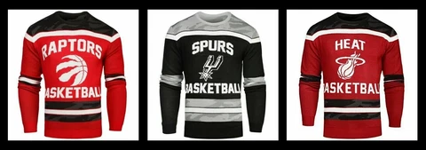 NBA Men's Glow in the Dark Sweater Toronto Raptors Miami Heat San Antonio Spurs Cover