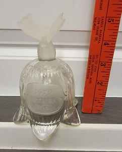 VTG Goebel Mothers Day Bell Clear Frosted Glass 3D Butterfly figurine Top 1979 - Picture 1 of 4