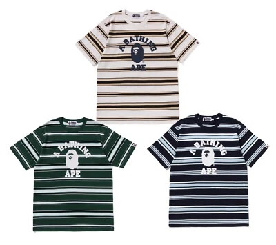 A BATHNIG APE Men's COLLEGE STRIPE TEE 1L30109006 z - Image 1 of 4