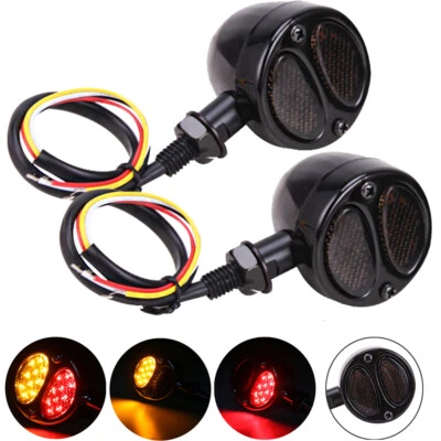 For Harley Sportster XL 1200 883 Motorcycle LED Blinker Brake Turn Signal Lights Foto 1 de 4