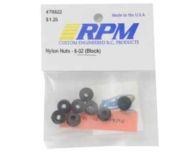 RPM 70822 6-32 Nylon Nuts, Black (8pcs) HH - Image 1 of 2