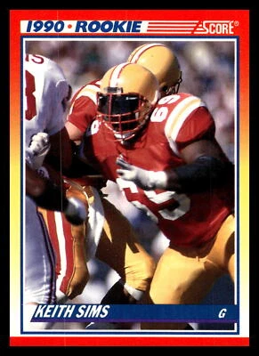 1990 Score #648 Keith Sims Miami Dolphins RC Football Card NM - Image 1 of 2