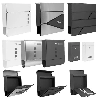EDELSTAHL Briefkasten Postkasten Zeitungsrolle Wandbriefkasten Mailbox Klarlack - Bild 1 von 4