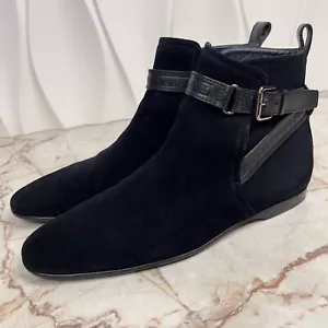 Louis Vuitton LV Monogram Ankle Boot Strap Black Suede 7 LV or 8 US 41 EUR - Picture 1 of 11