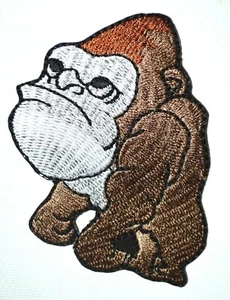 Embroidered Gorilla Iron/Sew On Patch Animal Monkey Ape Jacket Badge 8 x 7 CM - Picture 1 of 2