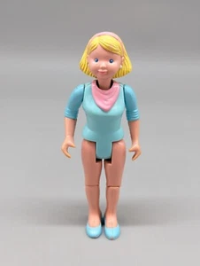 Fisher Price 1993 Vintage Loving Family Reemplazo Mamá Camisa Azul Figura Rubia - Imagen 1 de 10