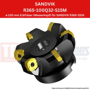 1 x SANDVIK R365-100Q32-S15M Eckfräser Ø 100 mm Z=6 !Mit Rechnung! - Picture 1 of 2