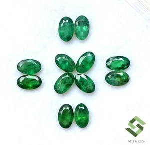 5x3 mm Natural Emerald Oval Cut Lot 12 Pcs 2.35 CTS Untreated Loose Gemstones - Picture 1 of 7