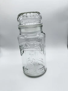 Vintage 1981 75th Anniversary Planters Mr Peanut Glass Jar with Lid 8 Inches - Picture 1 of 8
