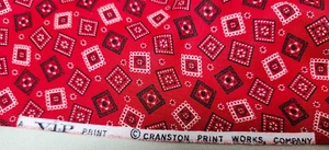 Vintage Red Bandana 100% Cotton Fabric, 2 Yds. - Picture 1 of 4