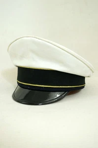 Segunda Guerra Mundial German Luftwaffe General verano blanco visera gorra - Imagen 1 de 2