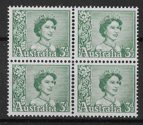 AUSTRALIA 1959-63. 3d COIL BLOCK OF 4 MNH/MH. SG. 311b.  (6561) Cover