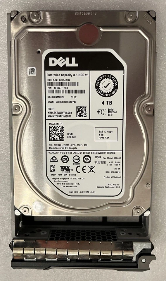 YXG4K Dell SeagateST4000NM0025 4TB 7.2k 3.5* SAS 12Gbps 0YXG4K R430 T430 R530 - Image 1 of 1