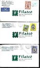BAHRAIN QATAR 1980s SIX COMMERCIAL AIR MAIL COVERS TO US VARIOUS FRANKINGS