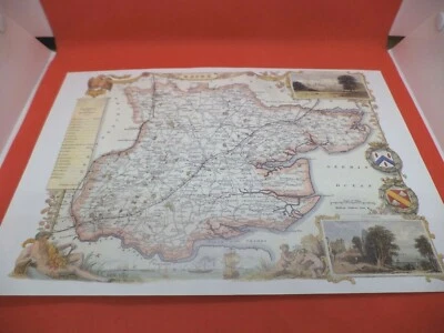 SAFFRON colchester etc ESSEX new art print repro ANTIQUE COUNTY MAP moule 1800s - Image 1 of 2