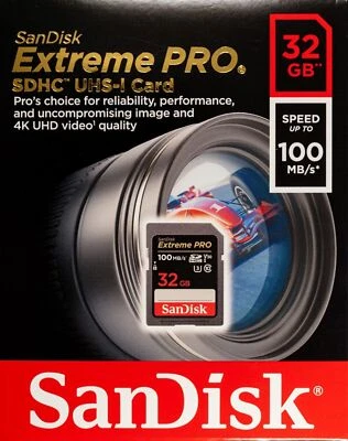 SanDisk Extreme 32GB SDHC 100 MB/S UHS-1 SD Class 10 Memory Card SDSDXXO-032G U3 - Image 1 of 2