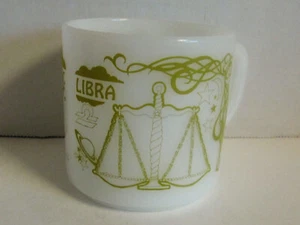 Vintage Federal Glass Libra Zodiac Sign Mug - Astrology Horoscope - Picture 1 of 7