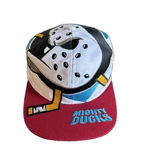 Mighty Ducks The Game Big Logo Rare Custom Snapback Hat Cap Two Tone Maroon Bill - Picture 1 of 16