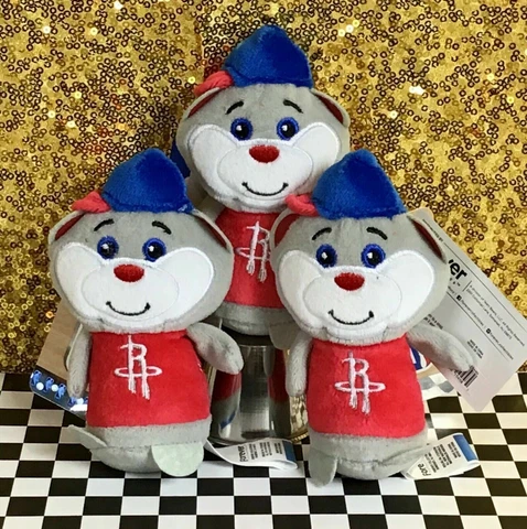 Set 3 Houston Rockets NBA Basketball Mini Plush Teamie Beanie Mascot Animal Toy Cover