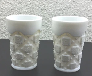 Westmoreland Vintage alte Steppdecken strukturiert 1930er Milchglas 9 Unzen weiß - Bild 1 von 9