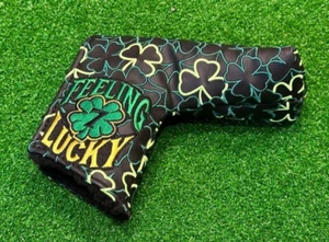 Scotty Cameron Putter Head Cover Clover Design Black Green Custom Shop New - Picture 1 of 9