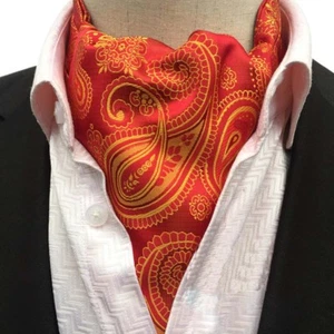 Men Floral Paisley Polka Dots Scarves Cravat Ascot Wedding Party Business Tie - Picture 1 of 31