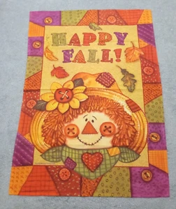 Debra Jordan Bryan HAPPY FALL Polyester 36" x 27" doppelseitige Outdoor Flagge NEU - Bild 1 von 3