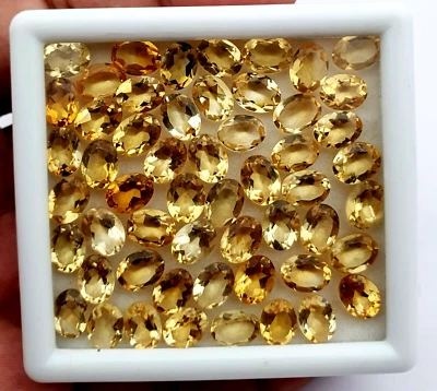 Natural Citrine Oval Cut Loose Gemstone Lot 99 Pcs 6x8 MM 100 CT - Image 1 of 4